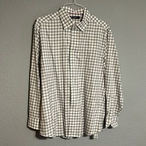 Daniel Cremieux Long-Sleeve Button Down Shirt, Size XL, White/Gray